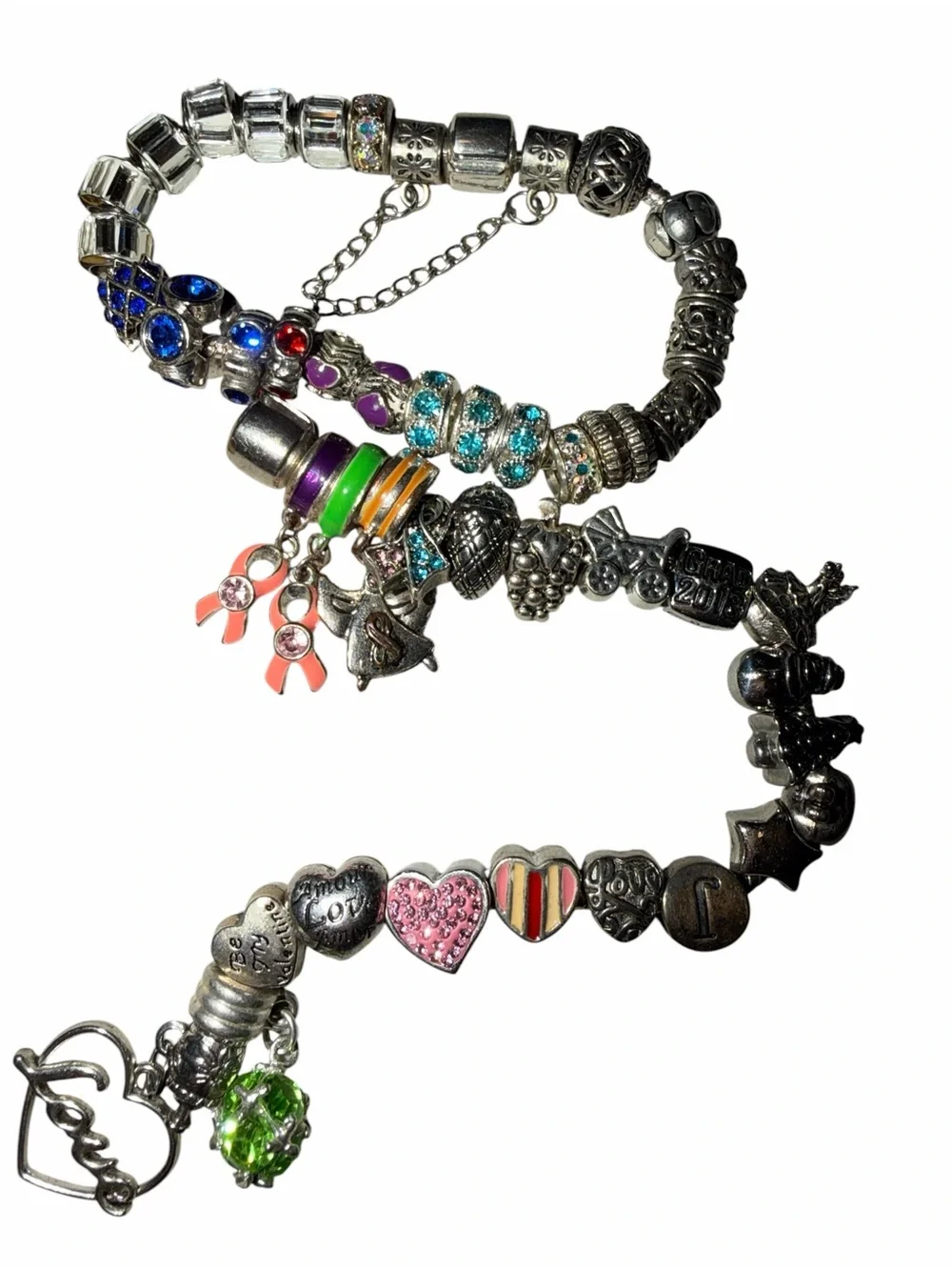 Mixed Charm Beads and Silver Chains
